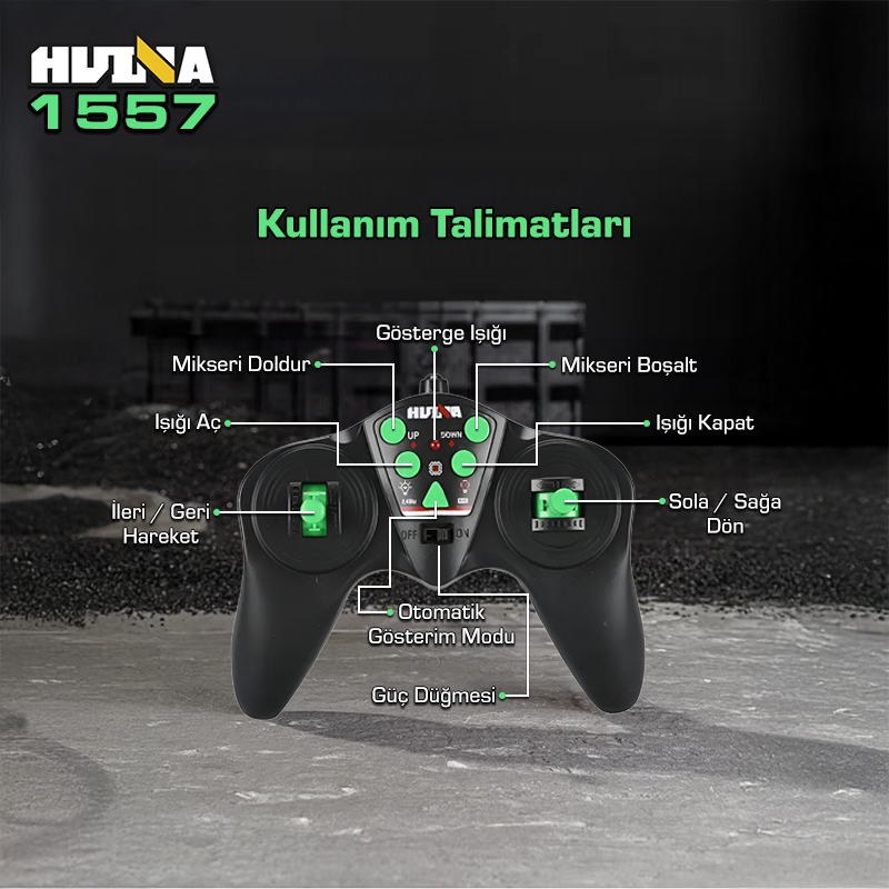 HUINA 1557 RC Model İş Makinesi İçin Kumanda
