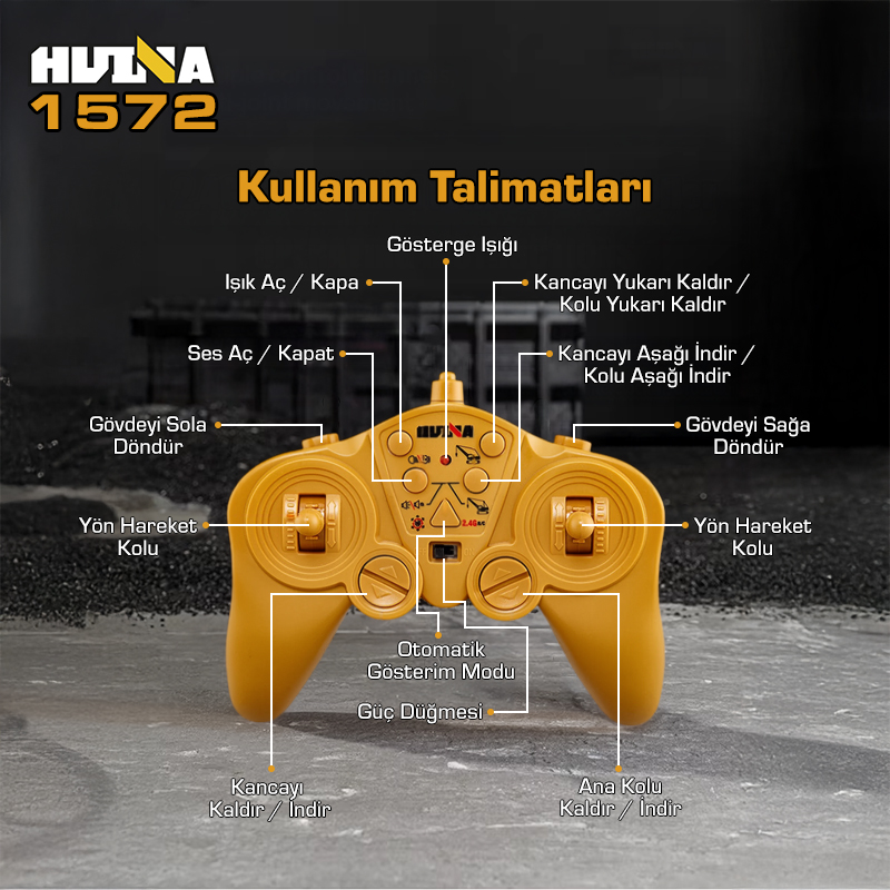 HUINA 1572 RC Model İş Makinesi İçin Kumanda