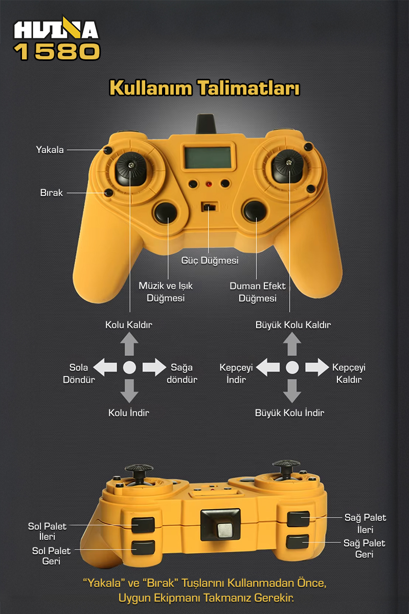 HUINA 1580 RC Model İş Makinesi İçin Kumanda