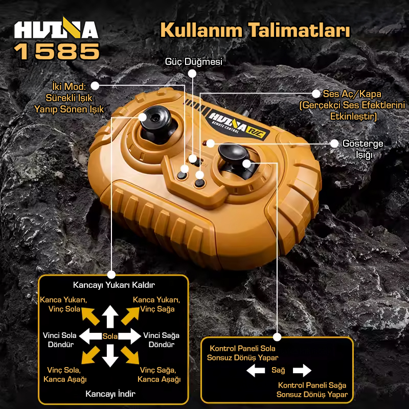 HUINA 1585 RC Model İş Makinesi İçin Kumanda